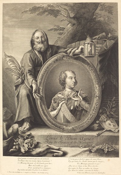 Louis the Beloved by Pierre François Basan after Jean Baptiste Lemoyne II