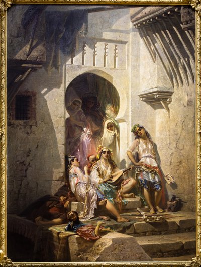 Women of Algiers, Courtyard Interior by Pierre François Eugène (after) Giraud