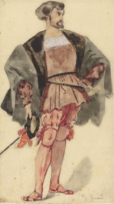 Costume Study of a Nobleman from the Time of François I by Pierre François Eugène Giraud