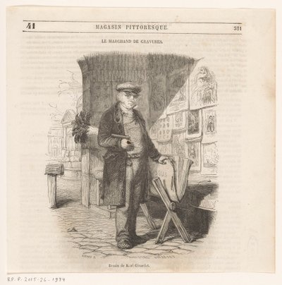 Print Seller (title: Le marchand de gravures) by Pierre François Godard (II)