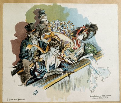 Elegant Couples at the Theatre by Pierre Georges Jeanniot