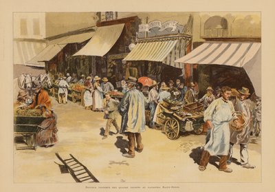 The Marchandes de Quatre Saisons on the Rue du Faubourg Saint-Denis, Paris by Pierre Georges Jeanniot