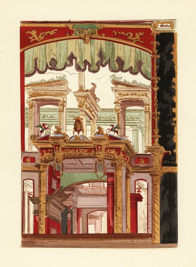 Decorative panel from Pompeii, conserved at the Museum of Naples by Pierre Gusman