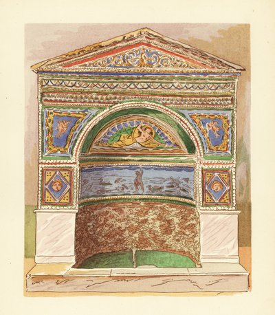 Enamel mosaic fountain in the House of the Bear, Pompeii by Pierre Gusman