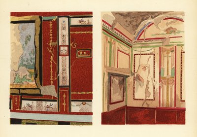 House of Tullius Faustus on the Strada della Fortuna (left), and house of Popidius Priscus (right), Pompeii, Room of a house located on the street of Fortune, Region IV by Pierre Gusman