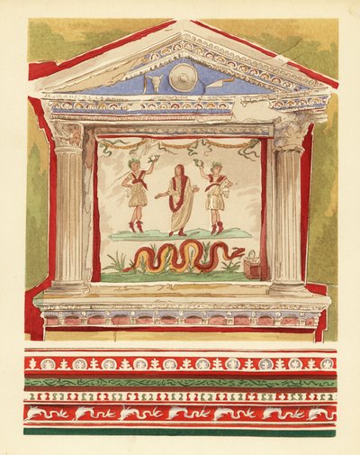 Household lararium in the House of the Vetti, Pompeii by Pierre Gusman