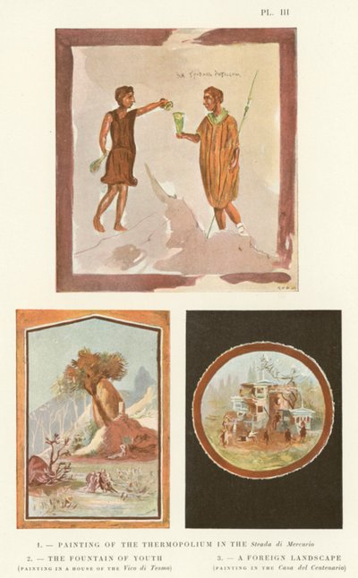 Painting of the Thermopolium in the Strada di Mercurio, The Fountain of Youth, A Foreign Landscape by Pierre Gusman