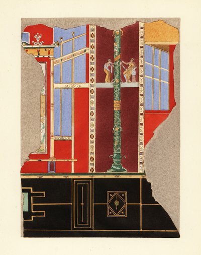 Panel in a room of the Casa di Laocoonte or House of Laocoon, Pompeii, Third Pompeian Style by Pierre Gusman