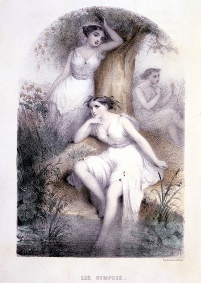 The Nymphs - in "Les femmes mythologiques", drawings by G. Staal, by Mery and the Cte Foelix, Ed. G. de Gouet by Pierre Gustave Eugene Staal