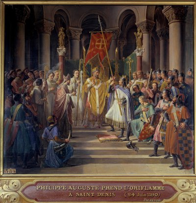 King Philip Augustus takes the oriflamme Saint-Denis before the Third Crusade by Pierre Henri Revoil