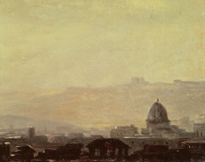 Houses Dominated by a Dome, Rome by Pierre Henri de Valenciennes