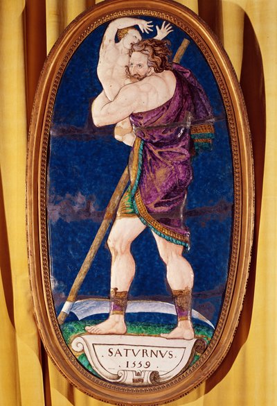 Plaque Depicting Saturn by Pierre I Courteys