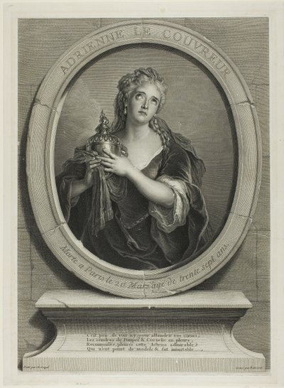 Portrait of Adrienne Le Couvreur by Pierre Imbert Drevet