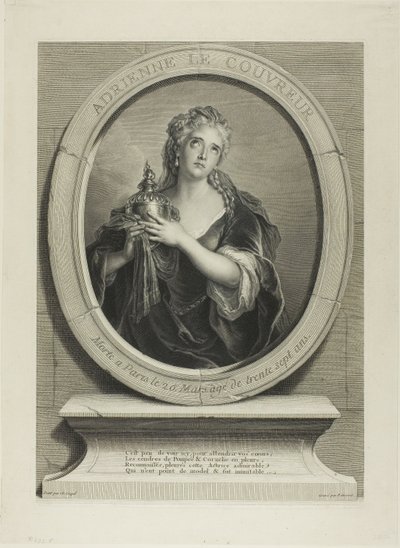 Portrait of Adrienne Le Couvreur by Pierre Imbert Drevet