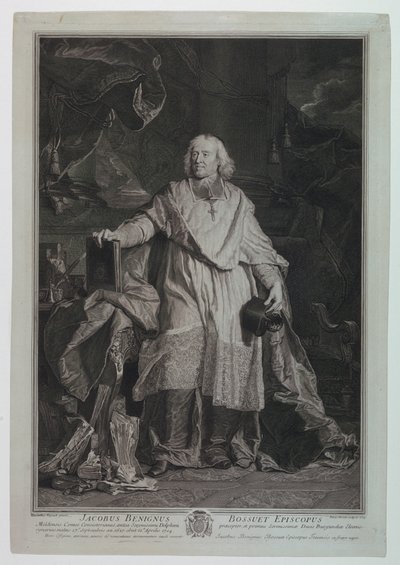 Portrait of Cardinal Jaques Benigne Bossuet (1627-1704) by Pierre Imbert Drevet