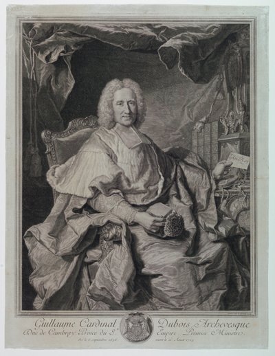 Portrait of Guillaume Cardinal Dubois (1650-1723) by Pierre Imbert Drevet