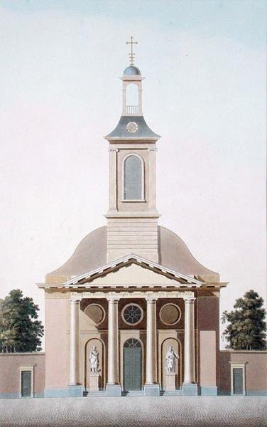 Church of St. Willebrord in The Hague, from Choix des Monuments, Edifices et Maisons les plus remarquables du Royaume des Pays-Bas by Pierre Jacques Goetghebuer, engraved by A. Tellus, published 1827 by Pierre Jacques (after) Goetghebuer