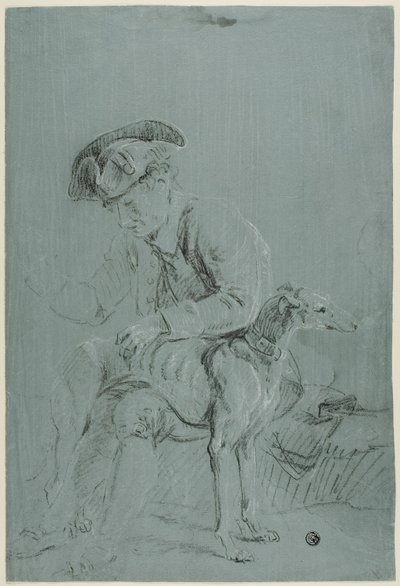 Seated Man with Dog by Pierre Jacques Volaire