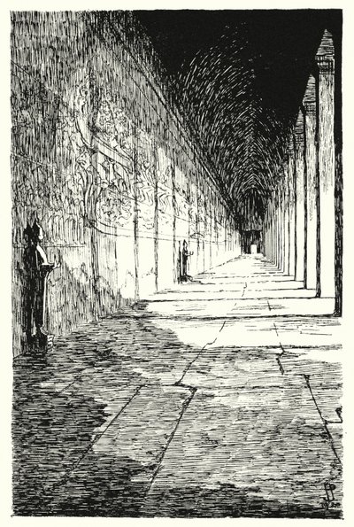 Gallery of the first storey, Angkor Vat (engraving) by Pierre Jeannerat de Beerski