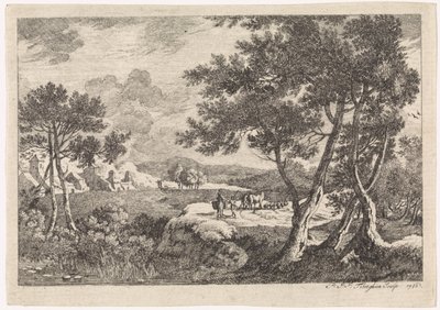 Landscape with Trees in the Foreground by Pierre Joseph Jacques Tiberghien
