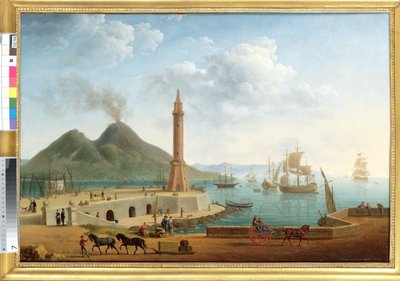 View of Vesuvius from the Harbour of Naples, 1791 by Pierre Joseph Petit