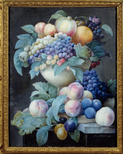 Grapes in a Cup by Pierre Joseph Redouté