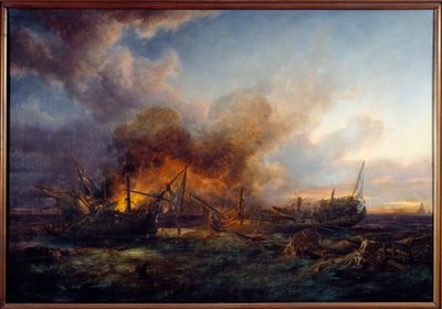 Combat of the Supervisor and Quebec in 1779 by Pierre Julien Gilbert