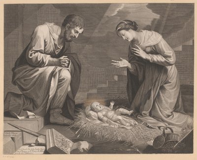Mary and Joseph Adoring the Christ Child by Pierre Landry