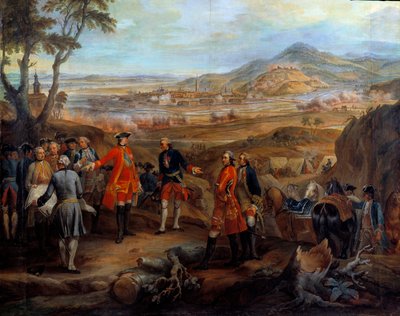 The siege of Fribourg in Brisgau on 11 October 1744. Louis XV directs the military operations by Pierre Lenfant
