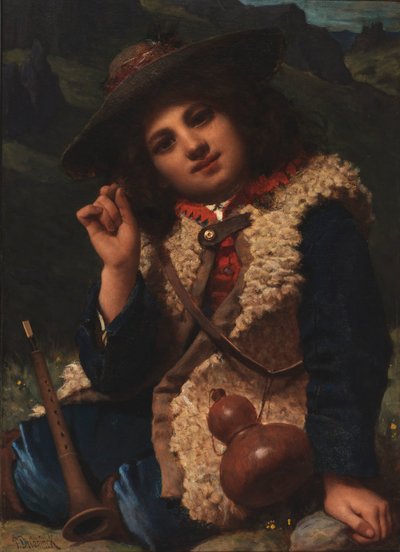 Italian Boy in Sheepskin Jacket by Pierre Louis Joseph de Coninck