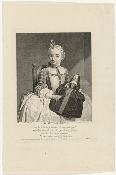 Girl with Doll Dressed as Nun by Pierre Louis Surugue