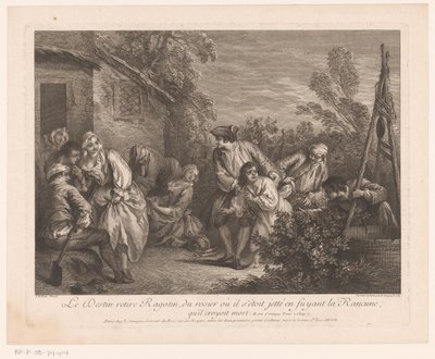Ragotin Fled into a Rosebush by Pierre Louis Surugue