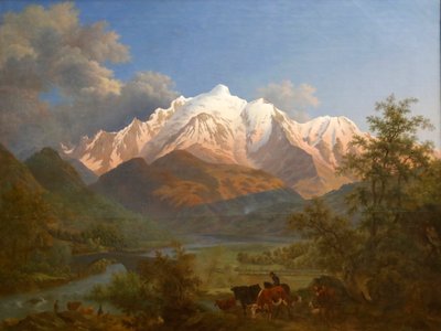 View of the Mont-Blanc from Sallanches at Dusk by Pierre Louis de La Rive