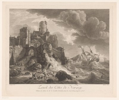 Coast of Norway with Shipwrecked Sailors by Pierre Maloeuvre