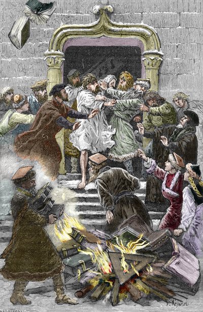 Socinianism and Little Polish Church: The Inhabitants of Krakow Burn the Works of Faustus Socinus in the Public Square by Pierre Mejanel