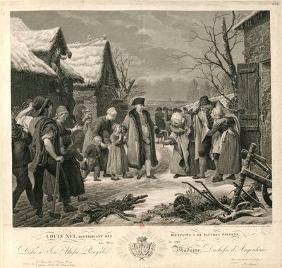 Louis XVI Distributing Alms to the Poor Peasants in the Winter of 1788 by Pierre Michel Adam