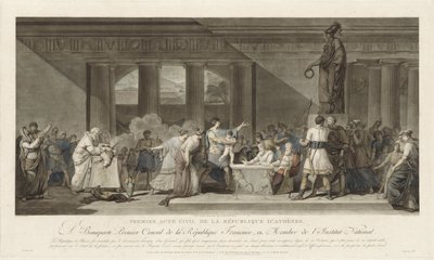 Commander Registers His Young Son at the Civil Registry of the Athenian Republic by Pierre Michel Alix