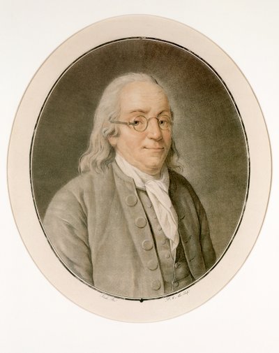Portrait of Benjamin Franklin in Spectacles by Pierre Michel Alix
