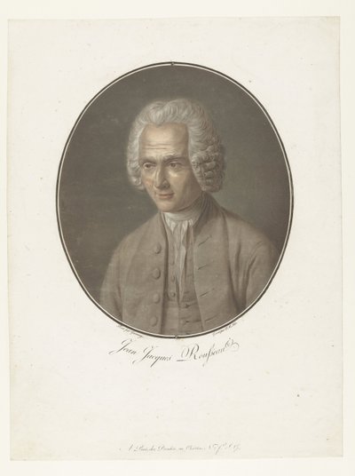 Portrait of Jean-Jacques Rousseau (series title: Collection of Great Men) by Pierre Michel Alix