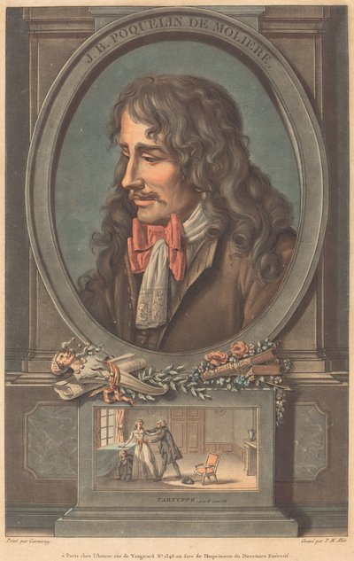 J.B. Poquelin de Moliere by Pierre Michel Alix after Jean François Garnerey