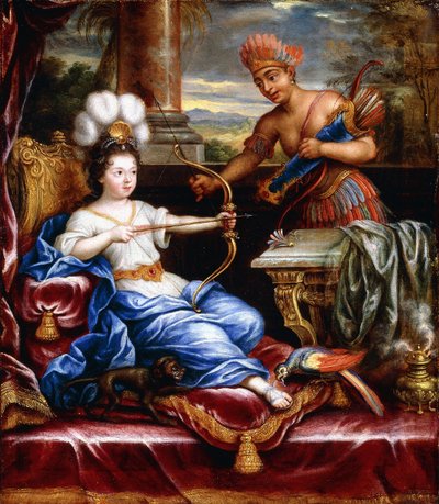 An Allegory of America Paying Homage to Europe by Pierre Mignard