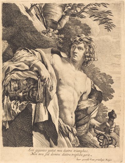 David with the Head of Goliath by Pierre Mignard I after Simon Vouet