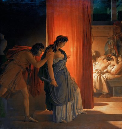 Clytemnestra Hesitates Before Killing the Sleeping Agamemnon by Pierre Narcisse Guerin