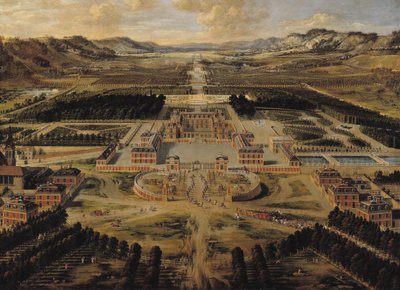 Perspective view of the Chateau, Gardens and Park of Versailles seen from the Avenue de Paris by Pierre Patel