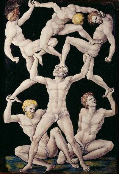 Plaque with Acrobats by Pierre Penicaud