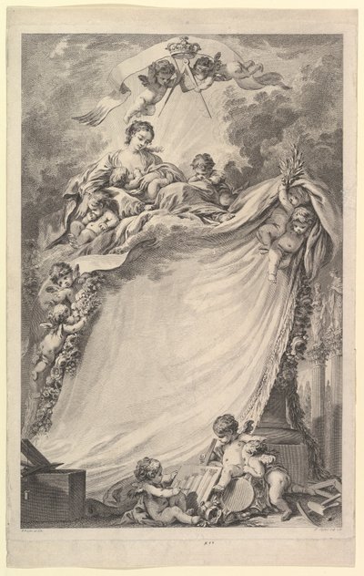 Diploma of Free Masons of Bordeaux, 1765-66 by Pierre Philippe Choffard