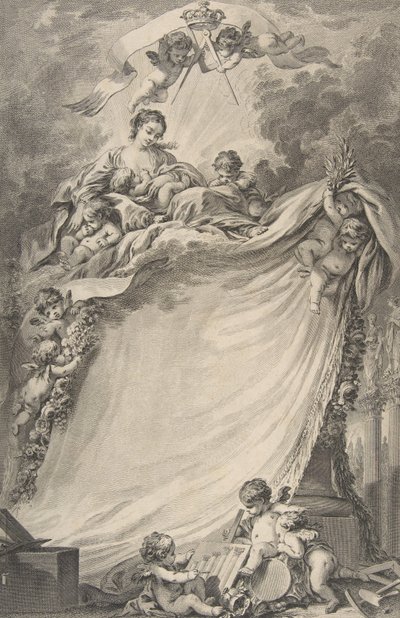 Diploma of the Freemasons of Bordeaux, after François Boucher by Pierre Philippe Choffard