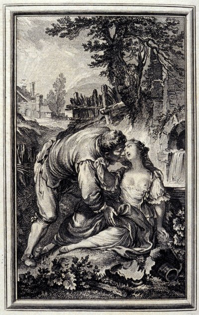 La Cruche - in “Tales et nouvelles en vers” by Jean La Fontaine. 1776. Illustration by P.P. Choffard by Pierre Philippe Choffard