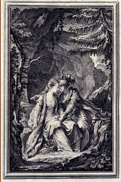 La fiancee du roi de Garbe - in “Tales et nouvelles en vers” by Jean La Fontaine. 1776. Illustration by P.P. Choffard by Pierre Philippe Choffard