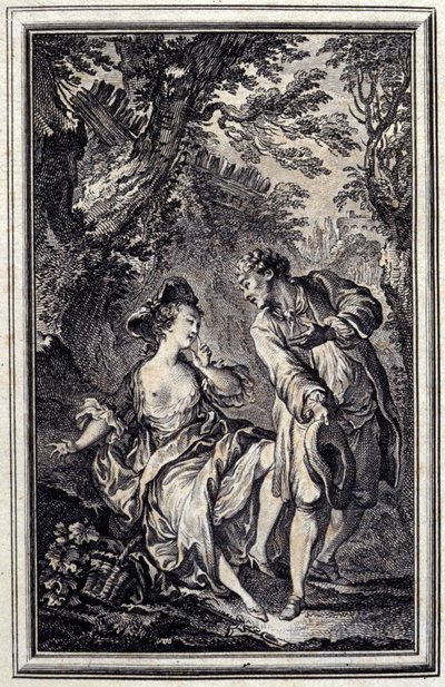 Promise is one, and hold is another. In “Tales et nouvelles en vers” by Jean de La Fontaine, Amsterdam 1776. illustrated by P.P.Choffard by Pierre Philippe Choffard
